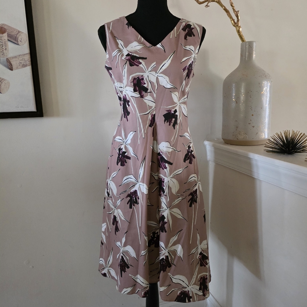 S'MaxMara Floral Print Knee Length Dress